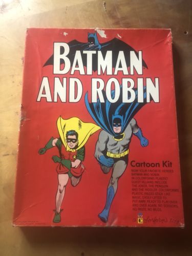 Colorforms Batman & Robin Cartoon Kit Very Rare Red Playset