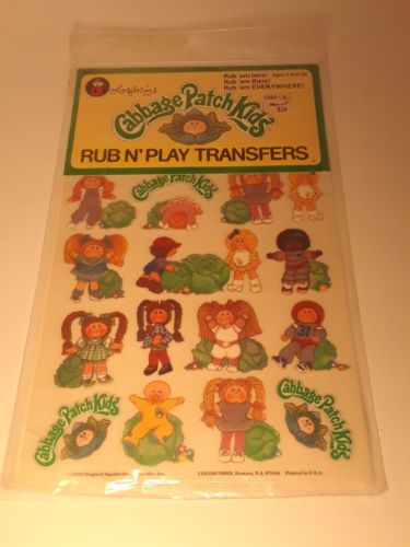 Vintage 1983 Cabbage Patch Kids Colorforms Rub N’Play Transfers