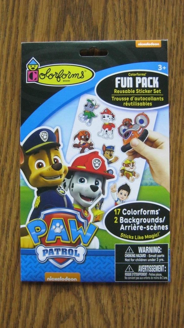 17 PAW PATROL colorforms FUN PACK & Reusable STICKER SET With 2 Backgrounds