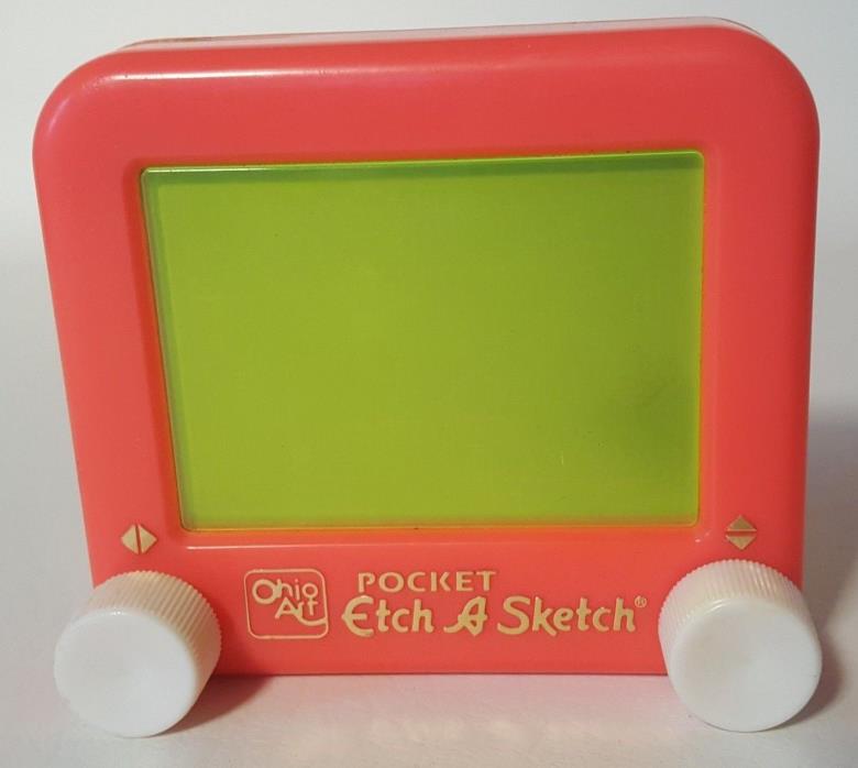 Vintage Rare Neon Orange & Green Screen Pocket Etch A Sketch Ohio Art - Works