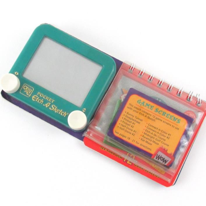 Etch A Sketch Pocket 11 Stick On Games Klutz Toy Ohio Art Green Drawing Travel