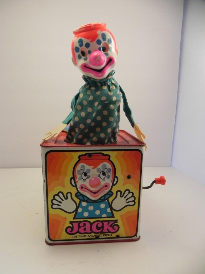 Vintage 1971 Mattel Jack In The Box Toy 1971 MADE IN THE USA Metal Tin Box