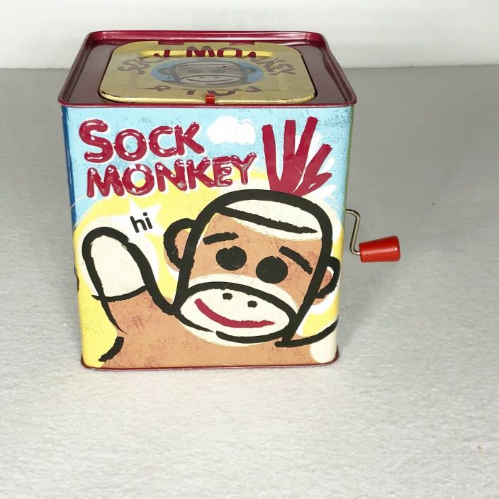 Sock Monkey Jack in the Box Pop Goes the Weasel Muscle Toy