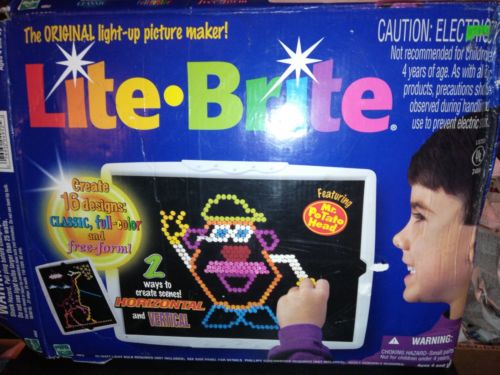 1999 LITE BRITE Vintage Hasbro Light Bright Toy w/ Pegs &sheets(missing cord)