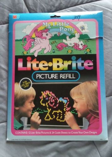 Vintage Lite-Brite Picture Refills My Little Pony some unused! Hasbro 1986