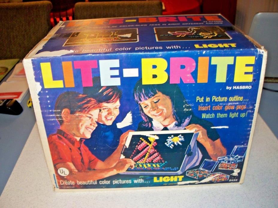 Vintage Lite Brite 1967 Hasbro Color Glow Pegs in Original Box Works