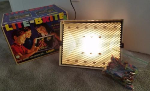 Vintage Lite Brite With Pegs & Box Toy Hasbro Model 5455 1967 Working