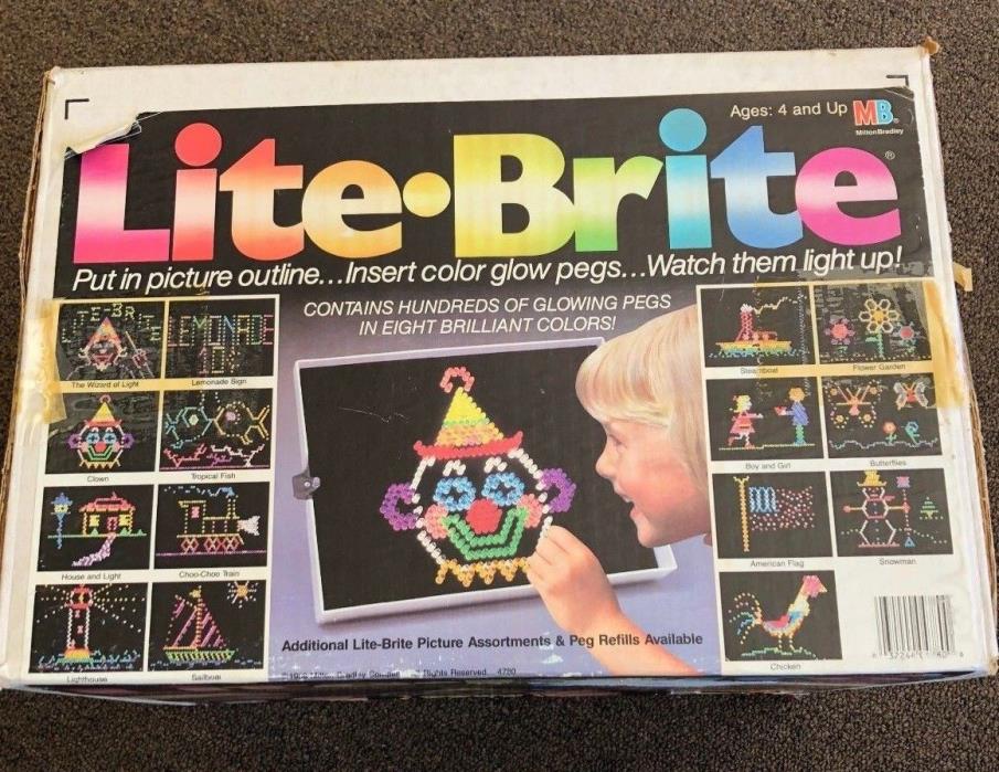 VINTAGE 1986 LITE BRITE Create Glowing Color Pictures With Light! Milton Bradley