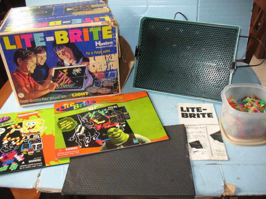 Vtg  Hasbro 1969 Blue Lite-Brite With Pegs