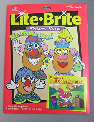 Vintage 1996 Lite Brite 4 Mr. Potato Head Picture Refills