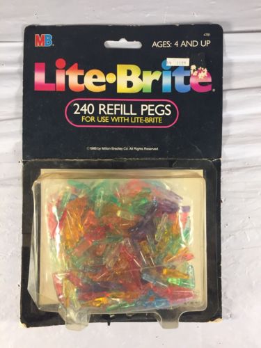 Vintage 240 Lite Brite Refill Pegs 1986 Original Package