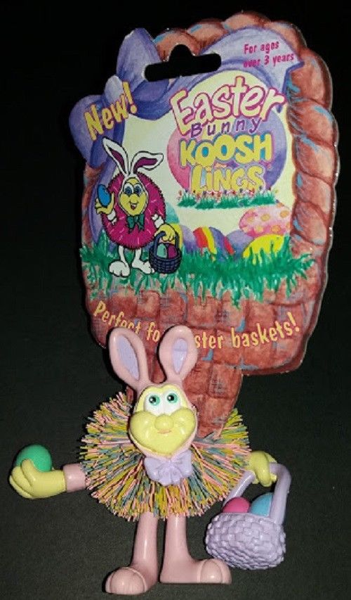 Vintage Easter Bunny Koosh Lings 1998 Oddzon Koosh Ball Toy New On Card