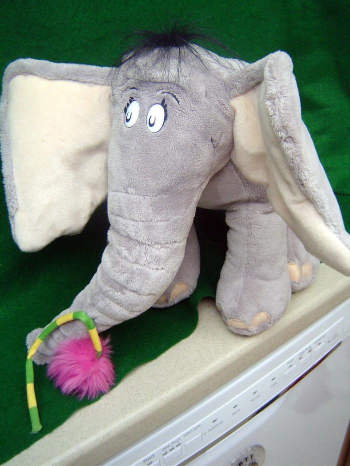 Horton Hears a Who Elephant with a mini Book new 12 inches tall 14 inches long