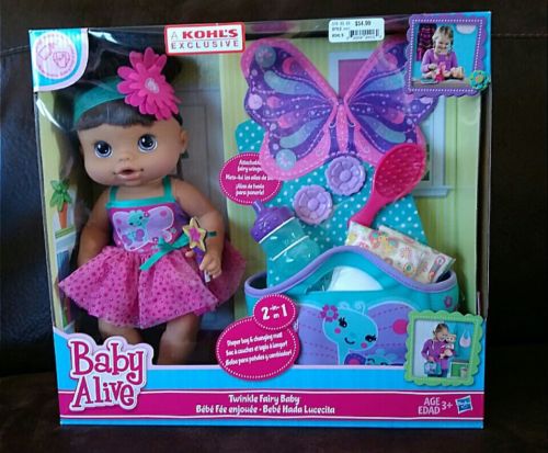 RETIRED RARE  Baby Alive Twinkle Fairy Baby (Brunette Hair) New in Box, Pristine