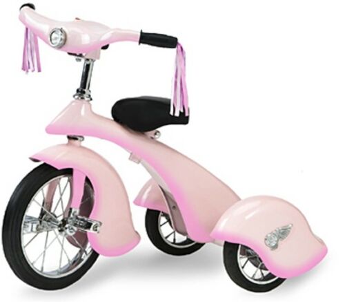 Kids Retro Tricycle Pink Fairy has Light & Adjustable Handle Bars