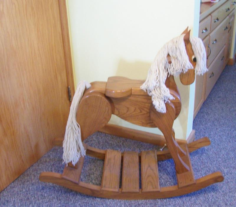 Large AMISH Wooden Rocking Horse