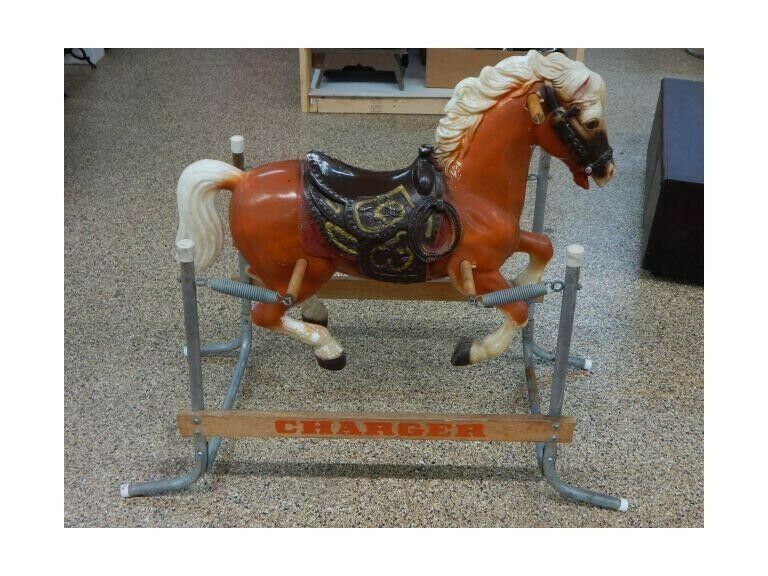 Vintage Kids Rocking Bouncy Horse Toy named CHARGER with springs