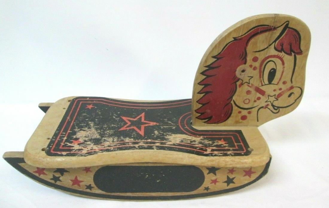 Vintage Small Childs Wooden Rocking Horse, 