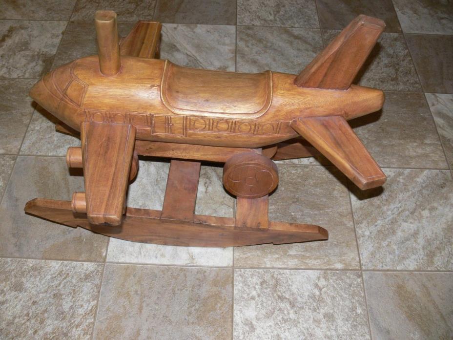 HANDCRAFTED WOOD CHILD'S AIRPLANE ROCKER