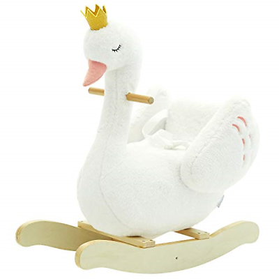 labebe Child Rocking Horse Toy, Swan Rocking Horse for Kid 1-3 Years, White Toy