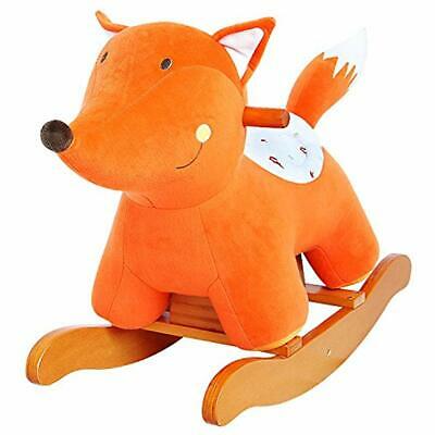 Child Rocking & Spring RideOns Horse Toy, Stuffed Animal Rocker Orange Fox Plush
