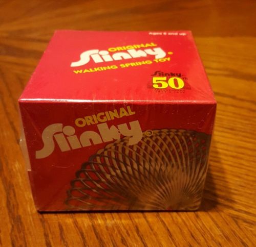 Slinky 1995 50th Anniversary Metal Walking Toy, USA, James Industries - SEALED