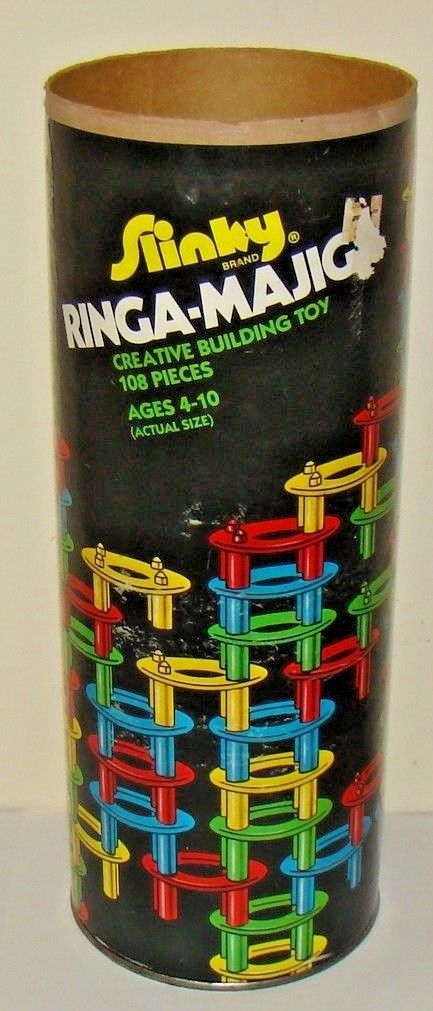 Vintage Slinky Ringa-Majig Building Toy 97 Pieces