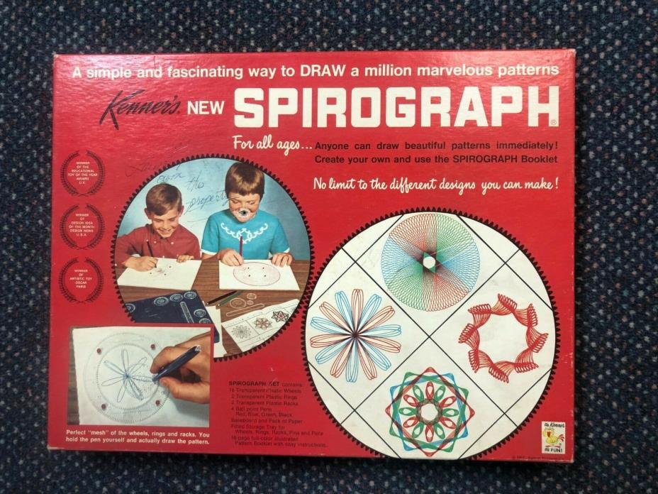 VINTAGE 1967 KENNER'S #401 SPIROGRAPH WITH ALL WHEELS, PINS, INSTRUCTIONS, AND 4