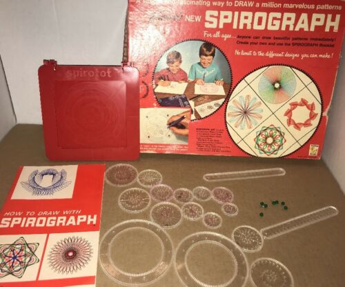 Vintage 1967 Kenner Spirograph Original PARTS LOT Green Head Push Pins Wheels +