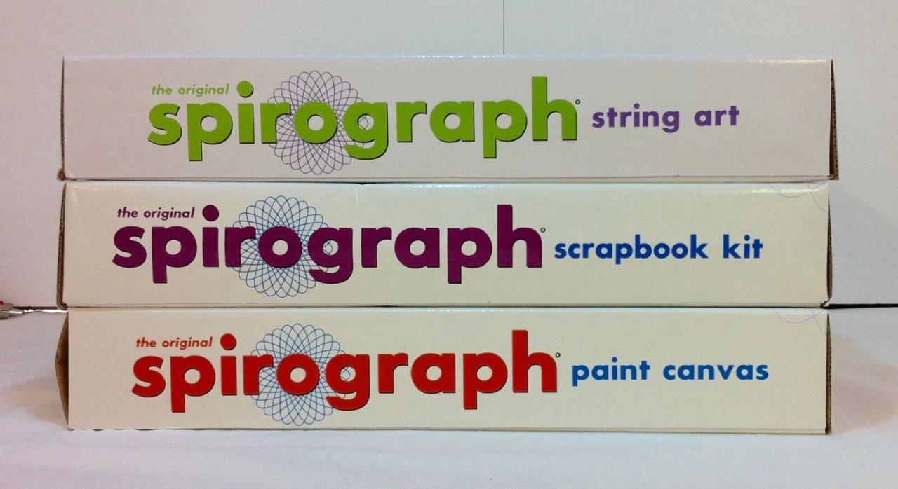 3xNIB SPIROGRAPH kits String Art / Scrapbook Kit / Paint Canvas Vintage toy Gift