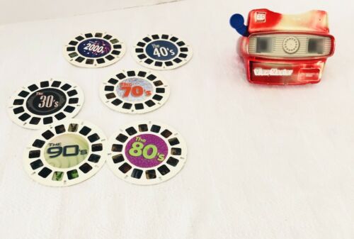 VTG 1998 FISHER PRICE VIEW MASTER 3D VIEWER w/ The 2000s, 90s, 80s, 70s,30s DISC