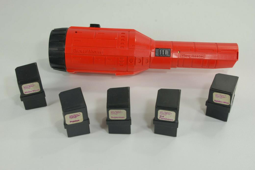 Vintage Tyco View-Master SHOW BEAM Wall Projector w/ 5x Cartridges RARE RETRO