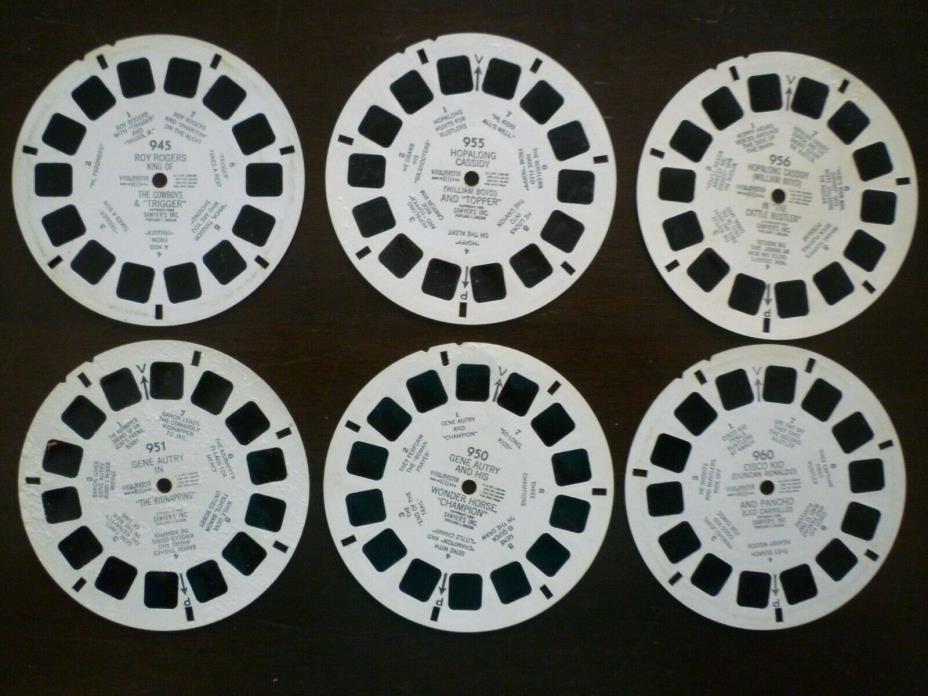 Vintage (1950's Era) Assorted Lot of 6 Cowboy / Western View Master Reels