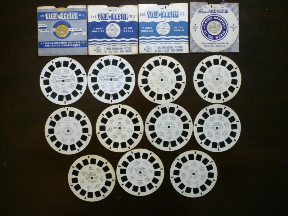 Assorted Lot of 15 Vintage View Master Reels (1940's - 1960's) Scenic and Nature