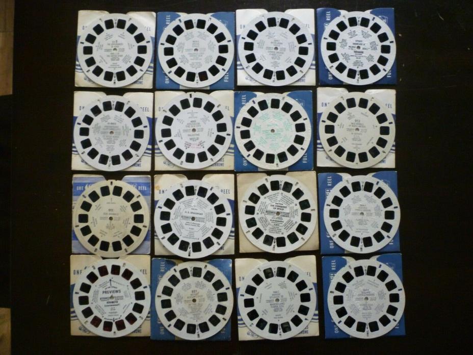 Assorted Lot of 16 Vintage View Master Reels in Sleeves (1940's - 1950's)