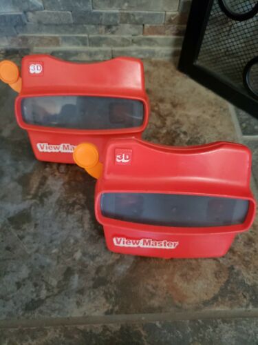 Two 2 Viewmaster 3D Reel Viewer Red Made In USA