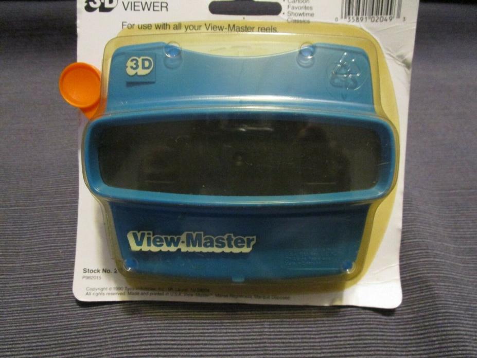 Classic Vintage Tyco Blue 3D View-master Viewer with Orange Lever in the package