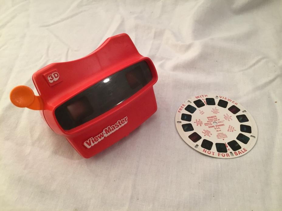 Vintage Red View-Master 3D Works Includes 1 Preview Reel