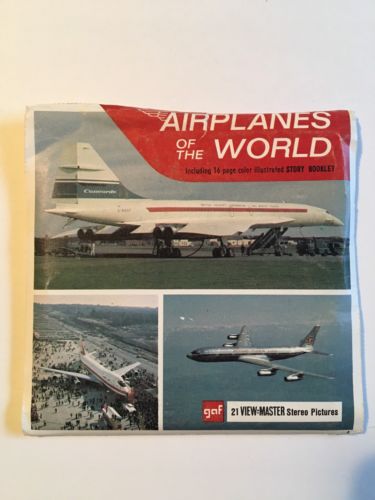 vintage AIRPLANES OF THE WORLD VIEW-MASTER REELS packet with booklet