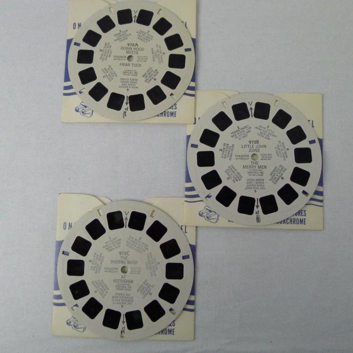 3 Robin Hood View-Master Reels 972 A B C Vintage 1954 No Outer Envelope