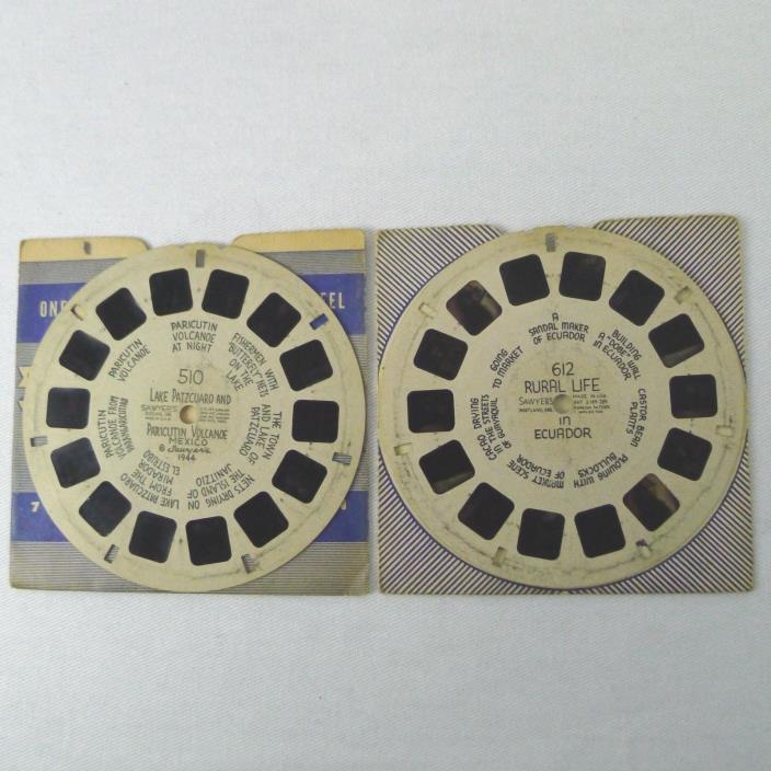 View-Master Reels Vintage Hand Lettered Lake Patzcuaro Mexico Rural Life Ecuador