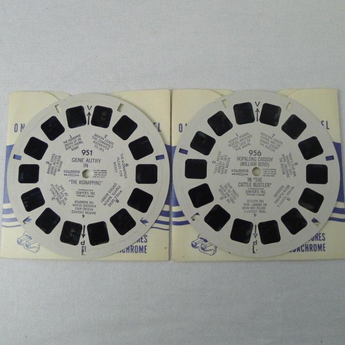 Gene Autry And Hopalong Cassidy View-Master Reels Vintage 951 956 Cowboy