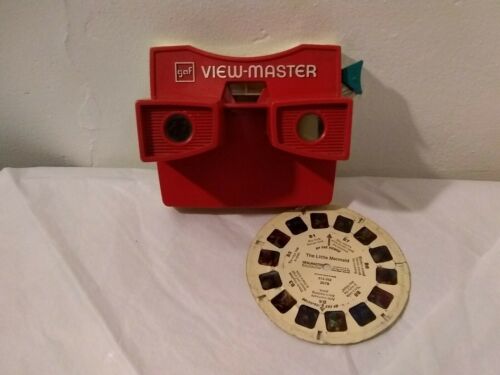 Vintage GAF View-Master Red/White Viewer Projector Disney Little Mermaid Reel