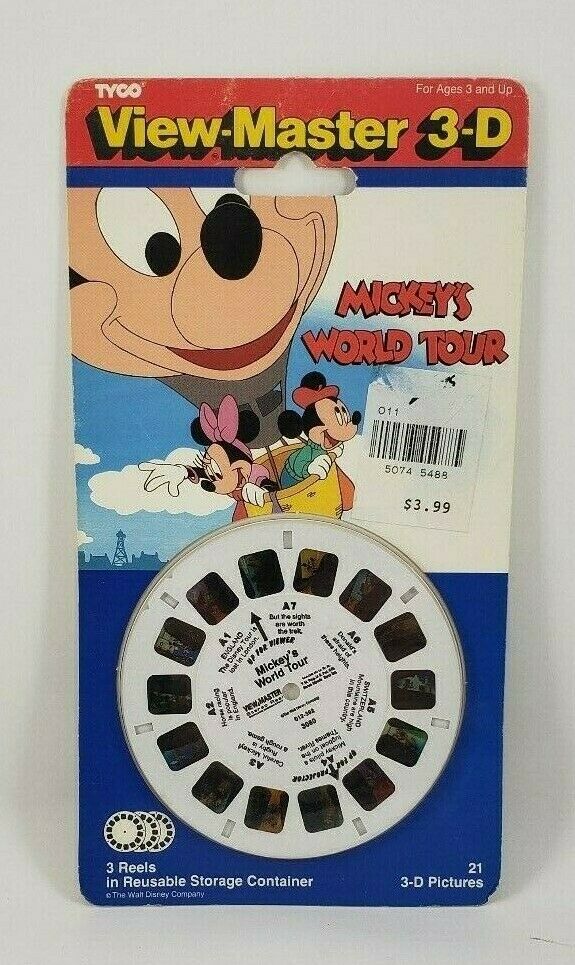 MICKEY'S WORLD TOUR  VIEW MASTER Viewmaster 3 Reels Sealed Package