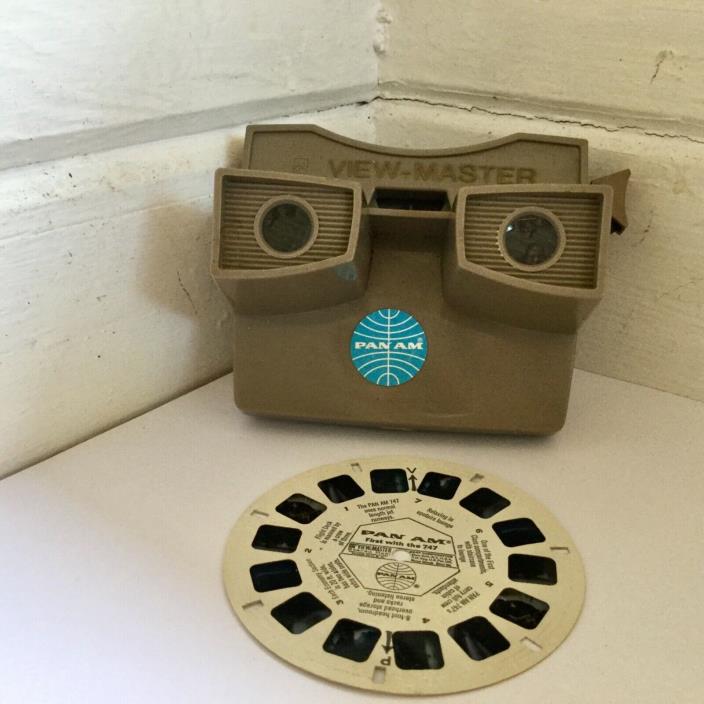 Vintage PAN AM View Master and Photo Reel First With The 747 Airplane Toy
