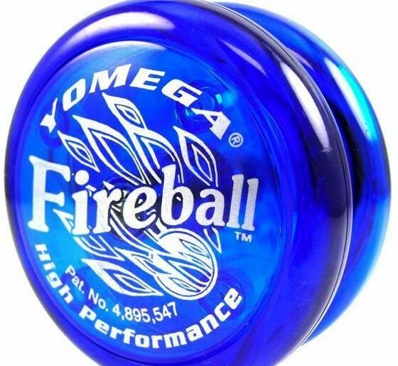 YOMEGA FIREBALL YO-YO Col. Blue Player New in Orig. Pack.Extra Strings