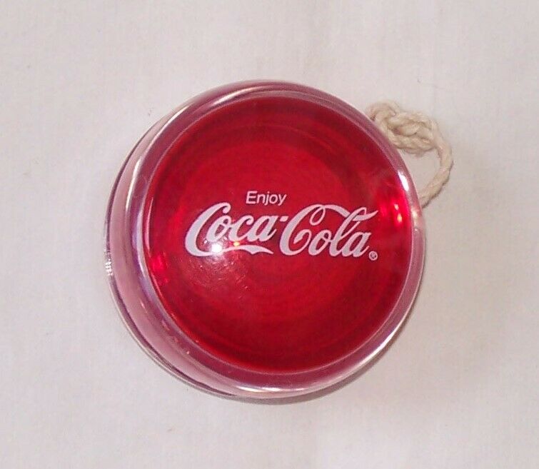 Rare Vintage Translucent Red / Clear Enjoy Coca-Cola  2 1/4