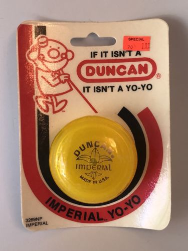Vintage 1986 Duncan Imperial Yo-Yo  Yellow  Sealed-Unopened
