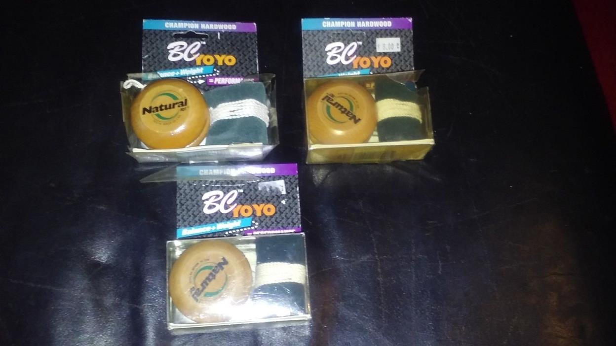 BC Yo Yo Natural Champion Hardwood Made in USA Lot of 3 NOS