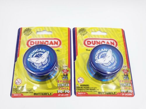 Lot of 2 Genuine DUNCAN Original BUTTERFLY YoYos  Blue 3124BU NEW SEALED Yo Yo